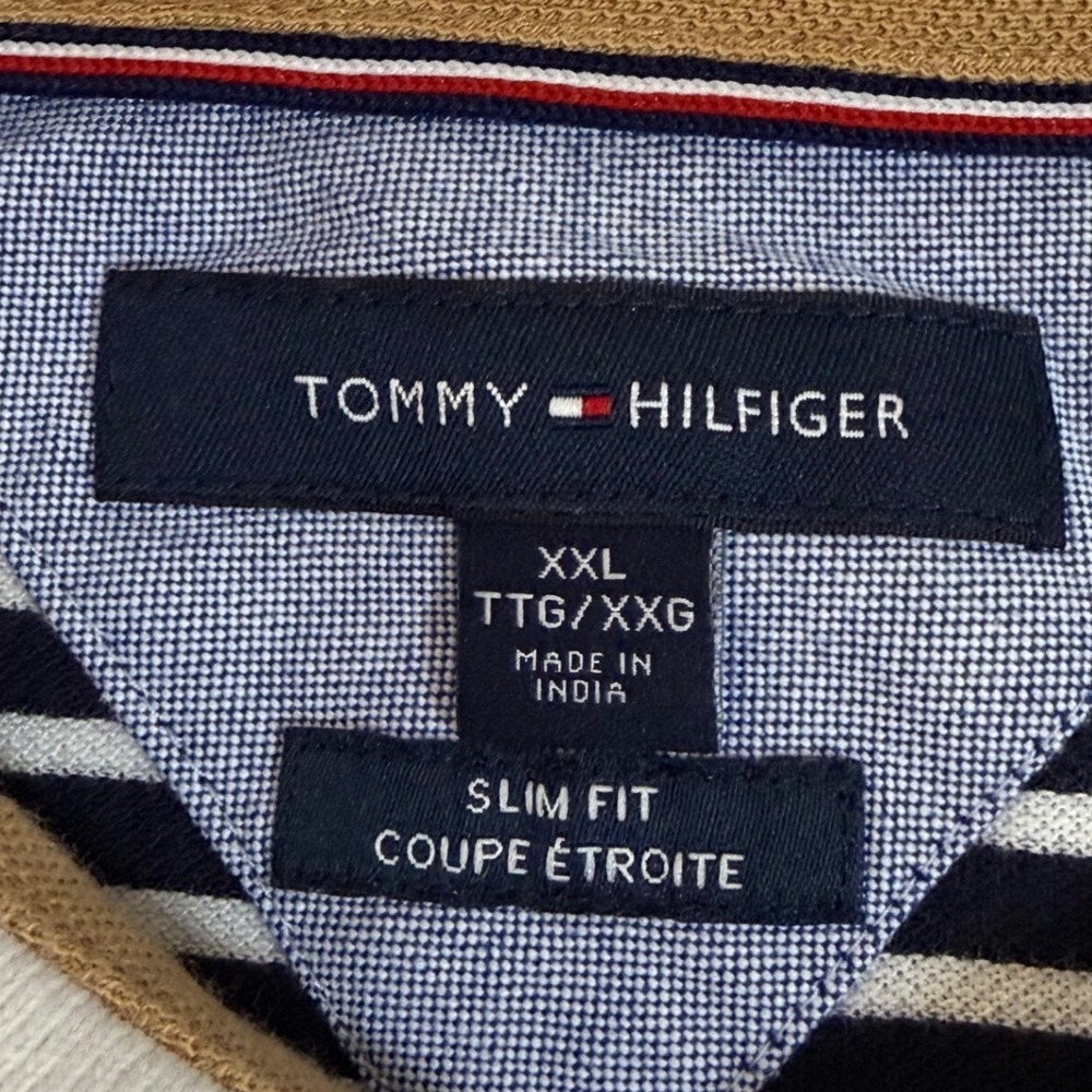 Tommy Hilfiger Mens Striped Polo Shirt Short Sleeve Logo Casual Size XXL - Picture 5 of 7